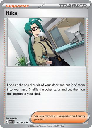 Rika 172 SV04 Paradox Rift - Uncommon SV04: Paradox Rift Pokemon Single Squirtle Squad Card Shop.