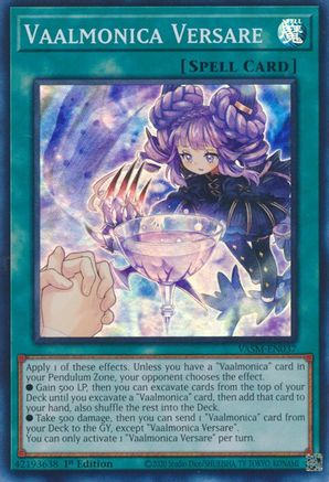 Vaalmonica Versare (VASM-EN037) - Valiant Smashers 1st Edition Valiant Smashers Yugioh Single Squirtle Squad Card Shop.