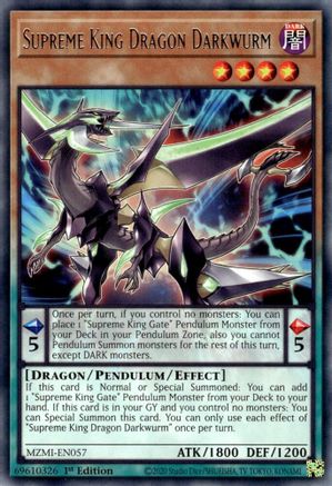 Supreme King Dragon Darkwurm (MZMI-EN057) - Maze of Millennia 1st Edition Maze of Millennia Yugioh Single Squirtle Squad Card Shop.