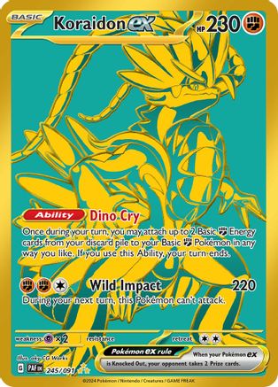 Koraidon ex 245 - Holofoil SV Paldean Fates - Hyper Rare SV: Paldean Fates Pokemon Single Squirtle Squad Card Shop.