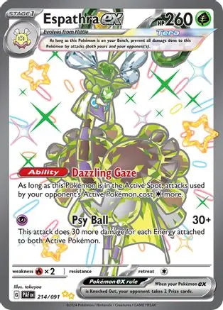 Espathra ex 214/091 - Holofoil SV Paldean Fates - Shiny Ultra Rare