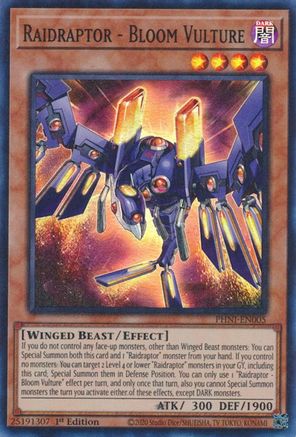 Raidraptor - Bloom Vulture (PHNI-EN005) - Phantom Nightmare 1st Edition Phantom Nightmare Yugioh Single Squirtle Squad Card Shop.