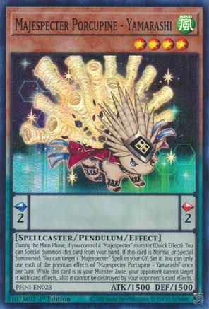 Majespecter Porcupine - Yamarashi (PHNI-EN023) - Phantom Nightmare 1st Edition Phantom Nightmare Yugioh Single Squirtle Squad Card Shop.