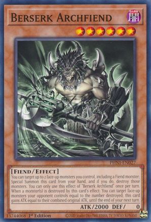 Berserk Archfiend (PHNI-EN027) - Phantom Nightmare 1st Edition Phantom Nightmare Yugioh Single Squirtle Squad Card Shop.