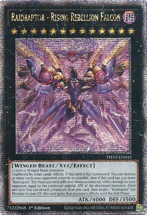 Raidraptor - Rising Rebellion Falcon (Quarter Century Secret Rare) (PHNI-EN045) - Phantom Nightmare 1st Edition Phantom Nightmare Yugioh Single Squirtle Squad Card Shop.