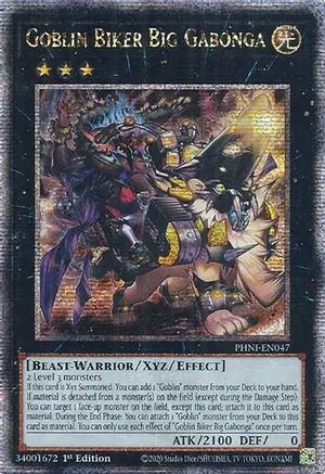 Goblin Biker Big Gabonga (Quarter Century Secret Rare) (PHNI-EN047) - Phantom Nightmare 1st Edition Phantom Nightmare Yugioh Single Squirtle Squad Card Shop.