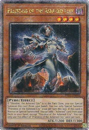 Priestess of the Ashened City (Quarter Century Secret Rare) (PHNI-EN093) - Phantom Nightmare 1st Edition Phantom Nightmare Yugioh Single Squirtle Squad Card Shop.