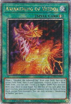 Awakening of Veidos (Quarter Century Secret Rare) (PHNI-EN095) - Phantom Nightmare 1st Edition Phantom Nightmare Yugioh Single Squirtle Squad Card Shop.