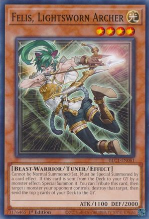 Felis, Lightsworn Archer (BLC1-EN061) - Battles of Legend: Chapter 1 1st Edition Battles of Legend: Chapter 1 Yugioh Single Squirtle Squad Card Shop.