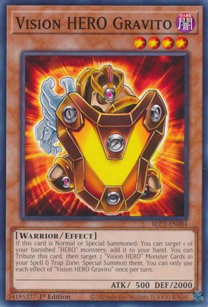 Vision HERO Gravito (BLC1-EN084) - Battles of Legend: Chapter 1 1st Edition Battles of Legend: Chapter 1 Yugioh Single Squirtle Squad Card Shop.