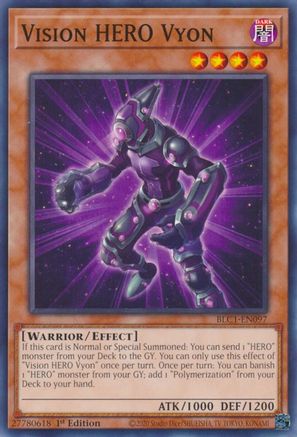 Vision HERO Vyon (BLC1-EN097) - Battles of Legend: Chapter 1 1st Edition Battles of Legend: Chapter 1 Yugioh Single Squirtle Squad Card Shop.