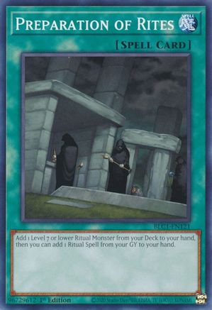 Preparation of Rites (BLC1-EN121) - Battles of Legend: Chapter 1 1st Edition Battles of Legend: Chapter 1 Yugioh Single Squirtle Squad Card Shop.
