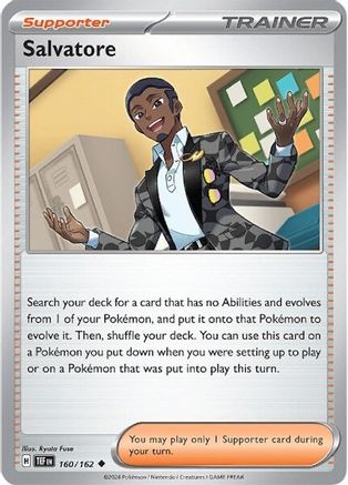 Salvatore 160/162 - Reverse Holofoil SV05 Temporal Forces - Uncommon SV05: Temporal Forces Pokemon Single Squirtle Squad Card Shop.