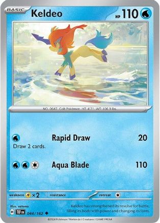 Keldeo 044 - Reverse Holofoil SV05 Temporal Forces - Uncommon SV05: Temporal Forces Pokemon Single Squirtle Squad Card Shop.