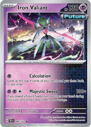 Iron Valiant 080/162 - Reverse Holofoil SV05 Temporal Forces - Rare SV05: Temporal Forces Pokemon Single Squirtle Squad Card Shop.