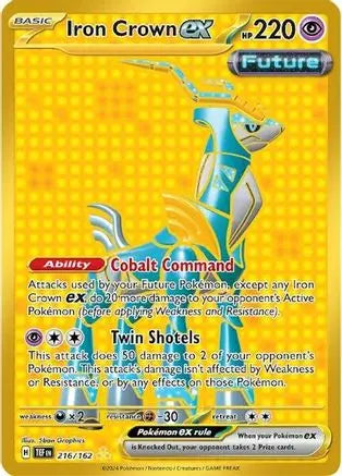 Iron Crown ex 216/162 - Holofoil SV05 Temporal Forces - Hyper Rare SV05: Temporal Forces Pokemon Single Squirtle Squad Card Shop.