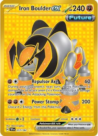 Iron Boulder ex 217/162 - Holofoil SV05 Temporal Forces - Hyper Rare SV05: Temporal Forces Pokemon Single Squirtle Squad Card Shop.