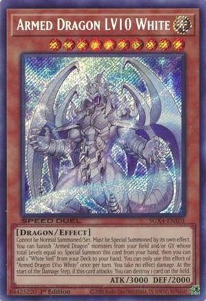 Armed Dragon LV10 White (Secret Rare) (SGX4-ENE01) - Speed Duel GX: Midterm Destruction 1st Edition Speed Duel GX: Midterm Destruction Yugioh Single Squirtle Squad Card Shop.