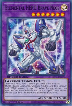 Elemental HERO Brave Neos (SGX4-ENA26) - Speed Duel GX: Midterm Destruction 1st Edition Speed Duel GX: Midterm Destruction Yugioh Single Squirtle Squad Card Shop.
