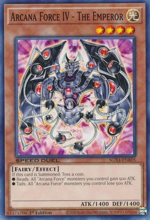 Arcana Force IV - The Emperor (SGX4-ENB05) - Speed Duel GX: Midterm Destruction 1st Edition Speed Duel GX: Midterm Destruction Yugioh Single Squirtle Squad Card Shop.