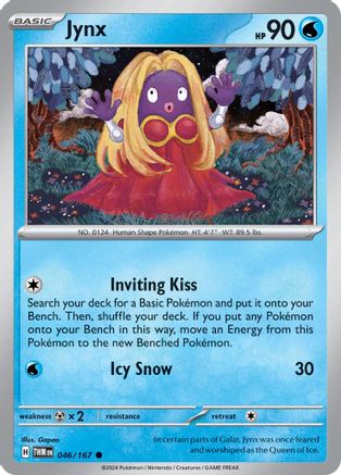 Jynx 046 - Reverse Holofoil SV06 Twilight Masquerade - Common SV06: Twilight Masquerade Pokemon Single Squirtle Squad Card Shop.