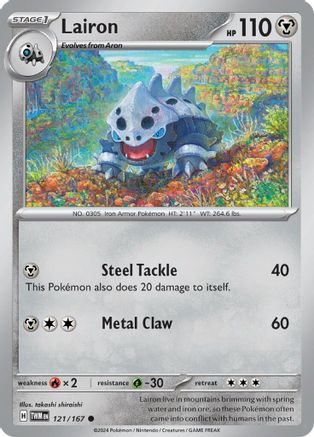 Lairon 121/167 SV06 Twilight Masquerade - Common SV06: Twilight Masquerade Pokemon Single Squirtle Squad Card Shop.