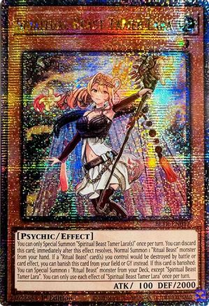 Spiritual Beast Tamer Lara (Quarter Century Secret Rare) (BLTR-EN017) - Battles of Legend: Terminal Revenge 1st Edition Battles of Legend: Terminal Revenge Yugioh Single Squirtle Squad Card Shop.