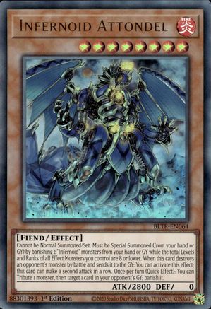 Infernoid Attondel (BLTR-EN064) - Battles of Legend: Terminal Revenge 1st Edition Battles of Legend: Terminal Revenge Yugioh Single Squirtle Squad Card Shop.