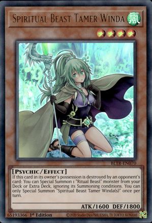 Spiritual Beast Tamer Winda (BLTR-EN070) - Battles of Legend: Terminal Revenge 1st Edition Battles of Legend: Terminal Revenge Yugioh Single Squirtle Squad Card Shop.