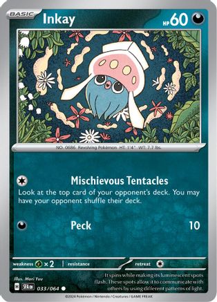 Inkay 033 SV Shrouded Fable - Common SV: Shrouded Fable Pokemon Single Squirtle Squad Card Shop.