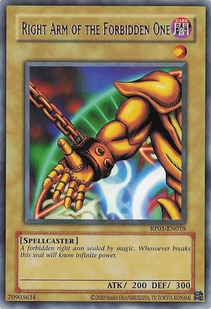 Right Arm of the Forbidden One (RP01-EN019) - Retro Pack (2020 Date Reprint) Unlimited Retro Pack (2020 Date Reprint) Yugioh Single Squirtle Squad Card Shop.
