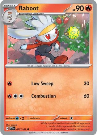 Raboot 027/142 - Reverse Holofoil SV07 Stellar Crown - Common SV07: Stellar Crown Pokemon Single Squirtle Squad Card Shop.