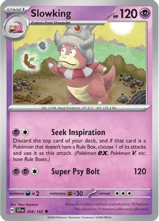 Slowking 058 - Reverse Holofoil SV07 Stellar Crown - Uncommon