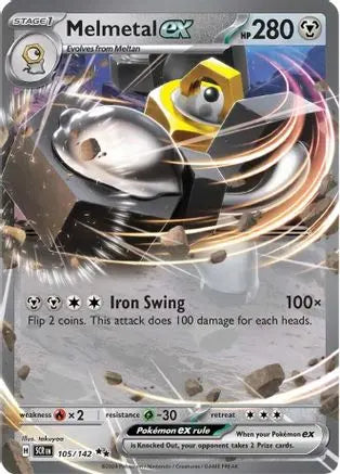 Pokémon TCG – Melmetal ex 105/142 – Stellar Crown – Double Rare SV07: Stellar Crown Pokemon Single Squirtle Squad Card Shop.