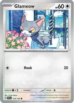 Glameow 116 - Reverse Holofoil SV07 Stellar Crown - Common