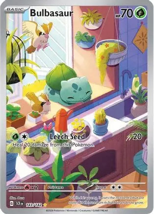 Bulbasaur 143 - Holofoil SV07 Stellar Crown - Illustration Rare SV07: Stellar Crown Pokemon Single Squirtle Squad Card Shop.