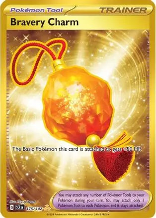 Bravery Charm 175 - Holofoil SV07 Stellar Crown - Hyper Rare SV07: Stellar Crown Pokemon Single Squirtle Squad Card Shop.