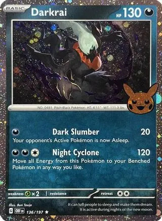 Darkrai (Cosmos Holo) 136 - Holofoil Trick or Trade BOOster Bundle 2024 - Holo Rare