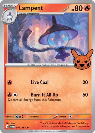 Lampent 037 Trick or Trade BOOster Bundle 2024 - Common Trick or Trade BOOster Bundle 2024 Pokemon Single Squirtle Squad Card Shop.