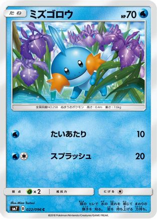 Mudkip - 022/096 (022/096) - SM7 SkySplitting Charisma SM7: Sky-Splitting Charisma Pokemon Japanese Single Squirtle Squad Card Shop.