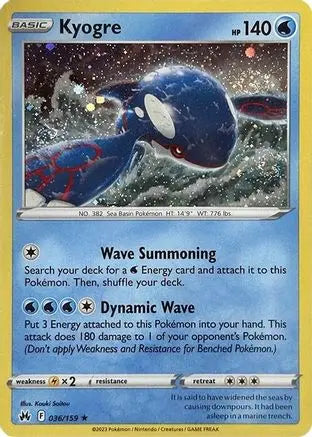 Kyogre (Pixel Holo) 036/159 - Holofoil Miscellaneous Cards & Products - Holo Rare