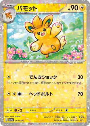Pawmo - 067/190 (Mirror Holofoil) (067/190) - SV4a Shiny Treasure ex Holofoil SV4a: Shiny Treasure ex Pokemon Japanese Single Squirtle Squad Card Shop.