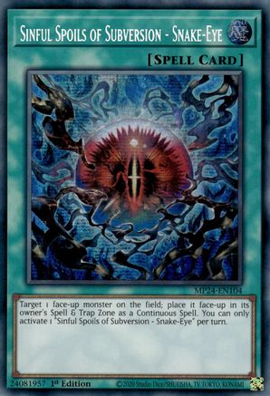 Sinful Spoils of Subversion - Snake-Eye (MP24-EN104) - 25th Anniversary Tin: Dueling Mirrors 1st Edition 25th Anniversary Tin: Dueling Mirrors Yugioh Single Squirtle Squad Card Shop.