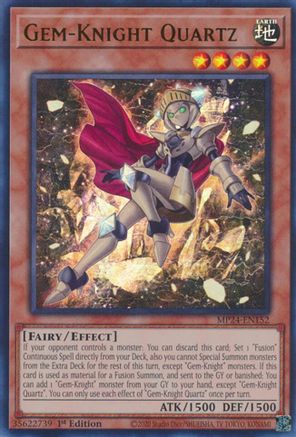 Gem-Knight Quartz (MP24-EN152) - 25th Anniversary Tin: Dueling Mirrors 1st Edition 25th Anniversary Tin: Dueling Mirrors Yugioh Single Squirtle Squad Card Shop.
