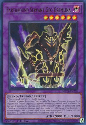 Earthbound Servant Geo Gremlina (MP24-EN238) - 25th Anniversary Tin: Dueling Mirrors 1st Edition 25th Anniversary Tin: Dueling Mirrors Yugioh Single Squirtle Squad Card Shop.