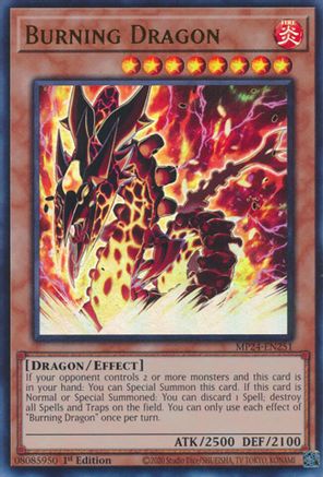 Burning Dragon (MP24-EN251) - 25th Anniversary Tin: Dueling Mirrors 1st Edition 25th Anniversary Tin: Dueling Mirrors Yugioh Single Squirtle Squad Card Shop.