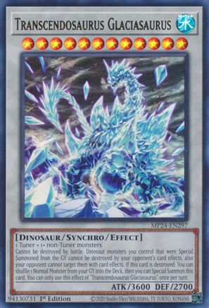 Transcendosaurus Glaciasaurus (MP24-EN297) - 25th Anniversary Tin: Dueling Mirrors 1st Edition 25th Anniversary Tin: Dueling Mirrors Yugioh Single Squirtle Squad Card Shop.