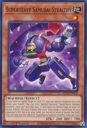 Superheavy Samurai Stealthy (MP24-EN337) - 25th Anniversary Tin: Dueling Mirrors 1st Edition 25th Anniversary Tin: Dueling Mirrors Yugioh Single Squirtle Squad Card Shop.