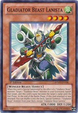 Gladiator Beast Lanista (RYMP-EN106) - Ra Yellow Mega Pack Unlimited Ra Yellow Mega Pack Yugioh Single Squirtle Squad Card Shop.
