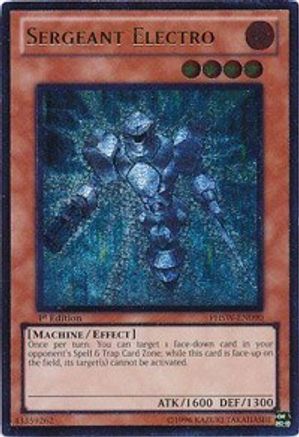 Sergeant Electro (UTR) (PHSW-EN090) - Photon Shockwave Unlimited Photon Shockwave Yugioh Single Squirtle Squad Card Shop.